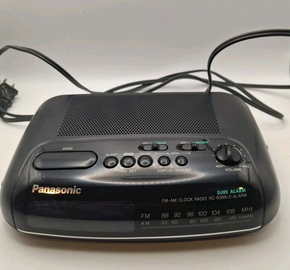 PANASONIC Alarm Clock Radio RC-6088 Red Digits Dual AM/FM Tested Works